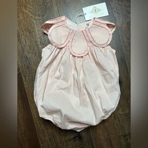 The Vintage Teddy Boutique Baby Girls Flower Petal Collar Romper Bubble